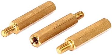 X-Dree M3 M3 MALE MALE TONGE THENT ISTOLINE BRASS STAINFENGE HEXAGONAL SPARER 22 + 6mM долги 3 парчиња (M3 Macho A Rosca Hembra