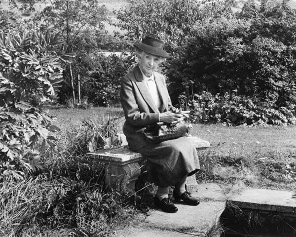 Anоан Хиксон седи во Градината како Мис Марпл од 1987 година Немесис Епизода 8x10 Фотографија