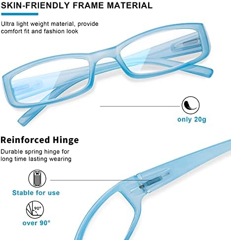 Медисон авенија 4 пакува повеќебојно сино светло блокирање на очила за читање за жени пролетна шарка