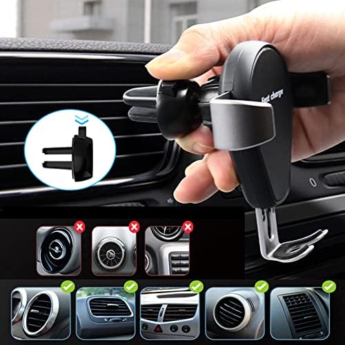 Полнач за безжичен полнач за автомобили, Kingtsyu 15W Qi Брзо полнење со автоматско монтирање на автомобили за автомобили, монтирање