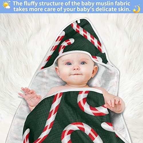 Vvfelixl Бебе качулка пешкир бонбони трска шема апсорбирачки бебешки крпи памук мека бања за новороденче, дете 30х30in