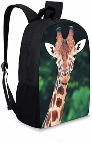 Coeqine Giraffe Print Kids Детска лесна ранец на ранец, секојдневни училишни кеси, пакувања со голем капацитет, прилагодлива