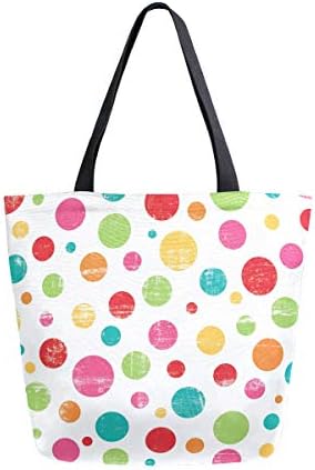 Алаза Гроздобер шарен полко -точки платно торба торба со врвни рачки чанти големи количини за еднократна употреба чанти памучни