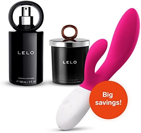 Lelo Bundle: Ina Wave 2 g место и клиторичен вибратор розова + бесплатна треперење на допир за масажа на допир свеќа ванила