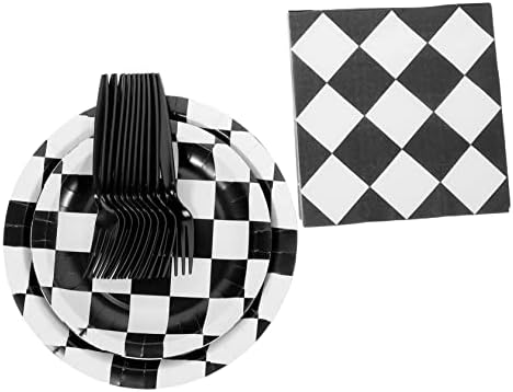 Abaodam 4 поставува црно -бели мрежни комплети за прибор за украсеност Декорирајте чаша за хартија