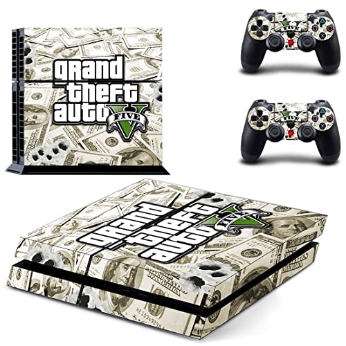 За PS4 Pro - Game Grand GTA Theft и Auto PS4 или PS5 налепница за кожа за PlayStation 4 или 5 конзола и контролори Декал Винил ДУЦ -5256