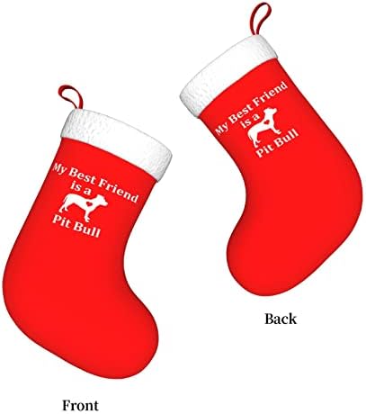 Најдобриот пријател на Cutedwarf е питбул Кристама чорапи Божиќни украси на дрво Божиќни чорапи за Божиќни празнични забави