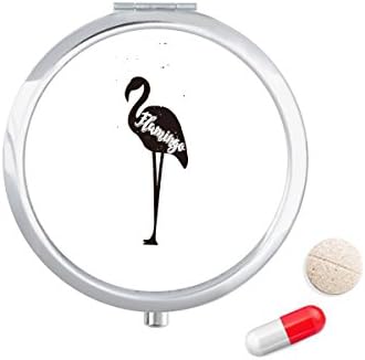 Фламинго Црно Бело Животно Пилула Случај Џеб Медицина Кутија За Складирање Контејнер Диспензерот