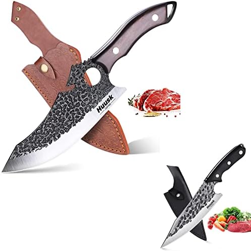 Huusk Колекционерски Ножеви Месо нож &засилувач; Huusk Готвач Нож Со Кожа Обвивка И Подарок Кутија…