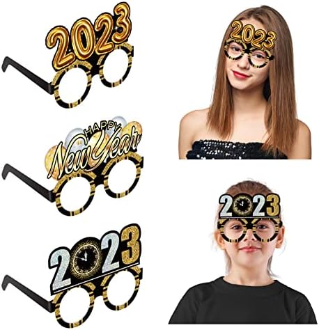 2023 Нова година очила за очила 9 парчиња 2023 Нова Година на забави за снабдување со очила за очила 2023 очила за очила за