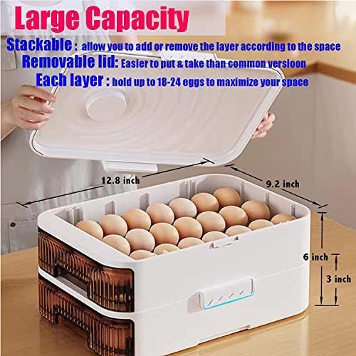Држач за јајца за фрижидер, организатор за садови за складирање на јајца, диспензерот за носач на јајца за домаќинство во фрижидер 1 фиока