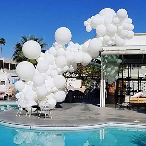 In-JOOYAA 24-инчен латекс тркалезни балони 5 пакувања бели дебели големи балони за украси за забави