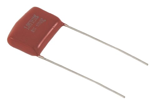 NTE Electronics MLR124K100 серија MLR Полиестер неполаризиран филмски кондензатор, радијално олово, не-индуктивно, капацитивност од 0,12 μF, 10% толеранција, 100V