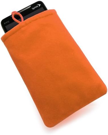 Кутија во Boxwave Компатибилен со Sony Xperia Z3 - кадифена торбичка, мека велурна ткаенина торба ракав со влечење за Sony Xperia Z3 - Задебелен портокал