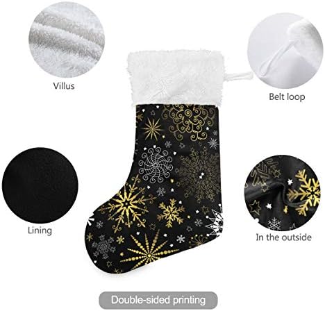Алаза Божиќни чорапи Божиќни снегулка Класик Персонализирани големи декорации за порибување за семејни сезонски празници Декор 1 пакет, 17,7 ''