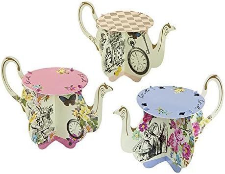 Табели за разговор навистина Алис чајник со чајници се залага за чајна забава, повеќебојни