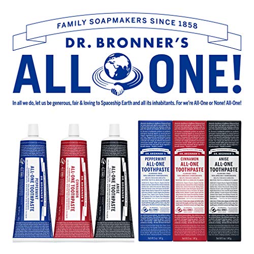 Д-р Бронер-Ол-една паста за заби-70% органски состојки, природни и ефикасни, без флуорид, без SLS, помага во освежување на здивот,