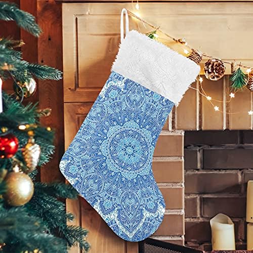 Домиринг сина мандала Божиќна порибување класичен големи чорапи Персонализирани украси за порибување на Божиќ за семејна забава