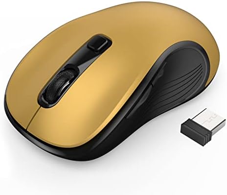 Безжичен глушец Делива, безжичен глушец со глушец 2,4G USB безжичен глушец со 3 прилагодливи DPI, 6 копчиња, ергономски преносни